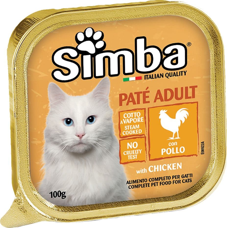 PATE' PER GATTI 'SIMBA' pollo - gr 100- 32 pezzi  - MONGE
