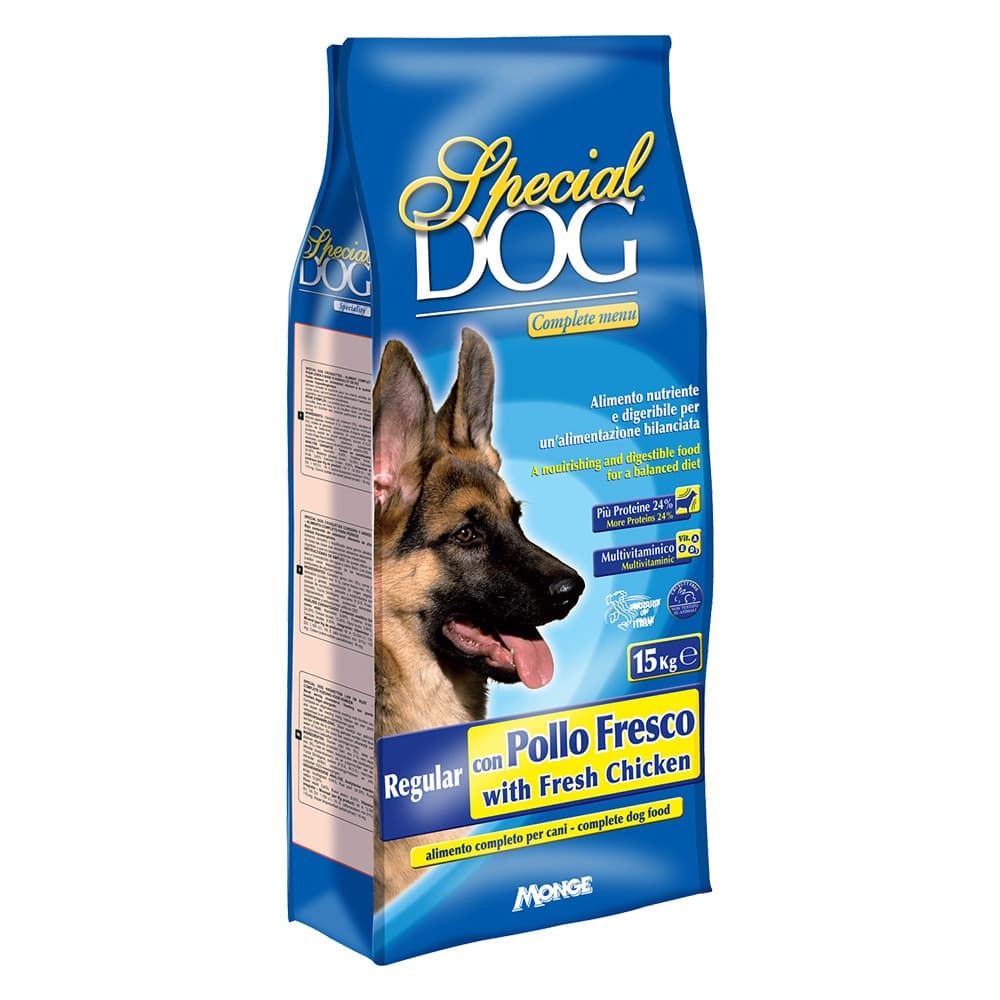 CROCCHETTE PER CANI ADULTI 'SPECIAL DOG' Regular c/pollo fresco - kg 15  - MONGE