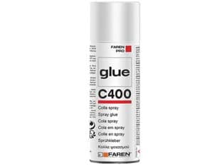 Colla Spray Professionale C400 400 ml Spray Trasparente Faren 12 Pezzi