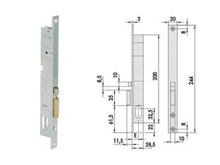 Elettroserratura da Infilare per Montanti con Scrocco 14021 18 mm Sx