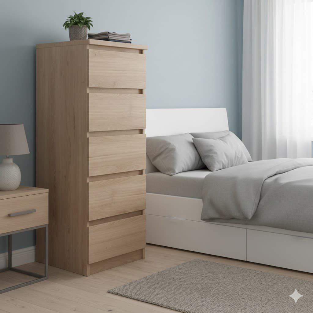 Kit Cassettiera Naia 5 Cass 40 x 50 x 111CM Rovere - 2