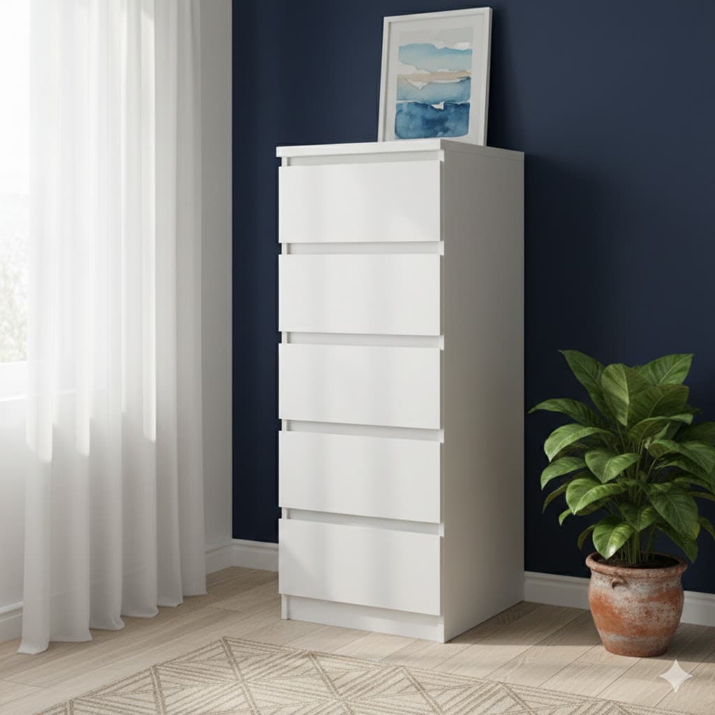 Kit Cassettiera Naia 5 Cass 40 x 50 x 111CM Bianco - 2