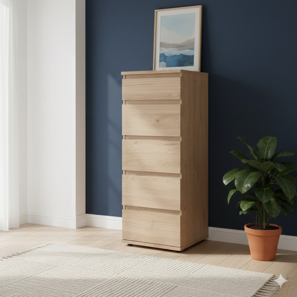Kit Cassettiera Nova 5 Cass 40,2 x 40 x 106,6 cm Rovere - 2
