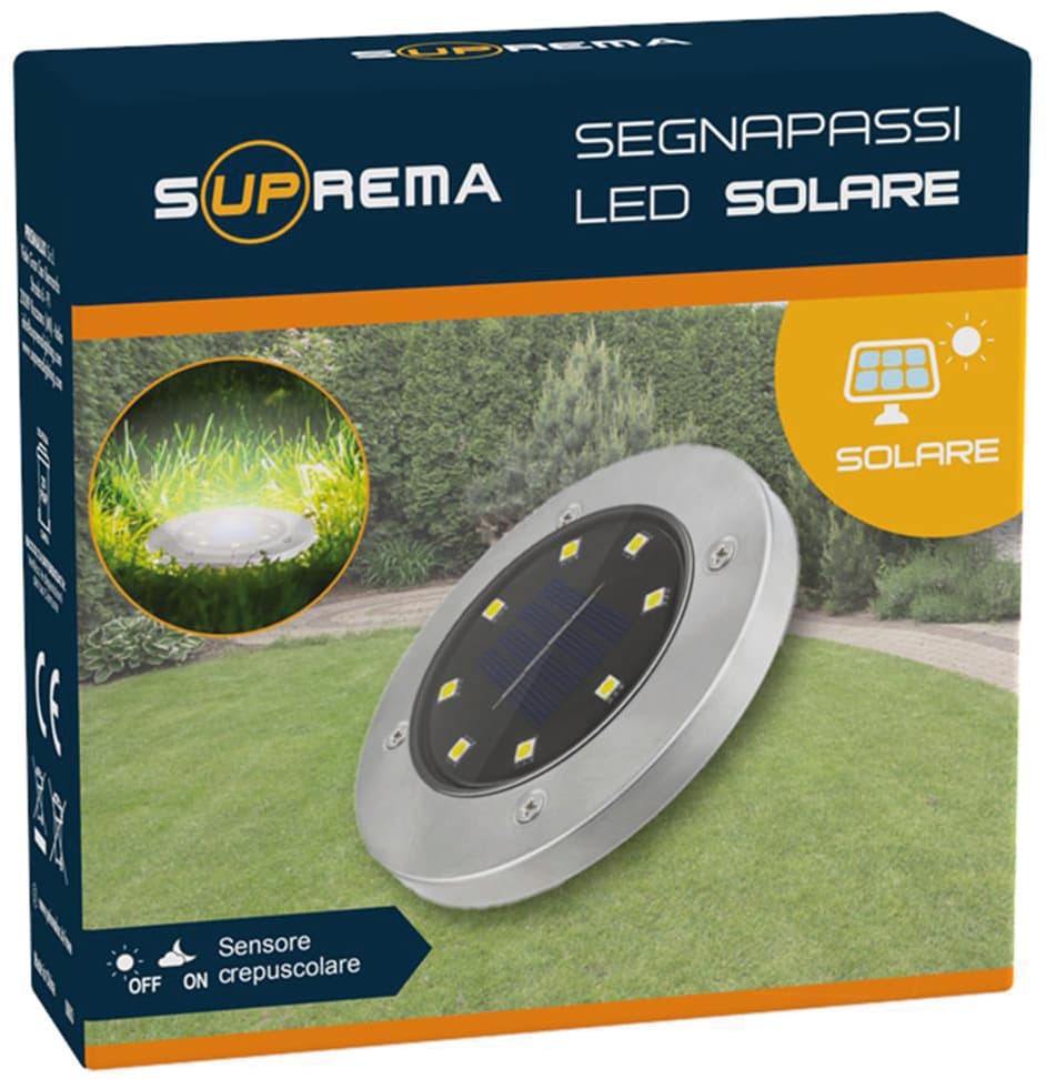 Luce Solare Segnapasso con Sensore Crepuscolare 8 LED x 0 2 Watt 10 Lumen - 3