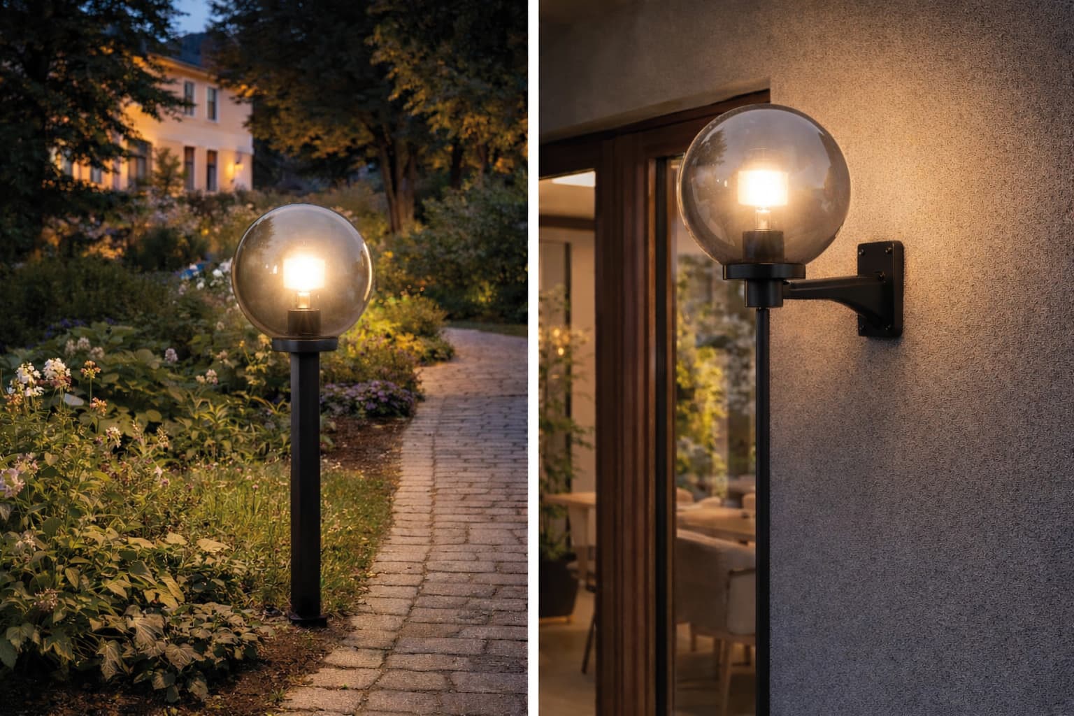Lampada Diffusore Globo Ø Cm 20 con Base Colore Fumè - 2