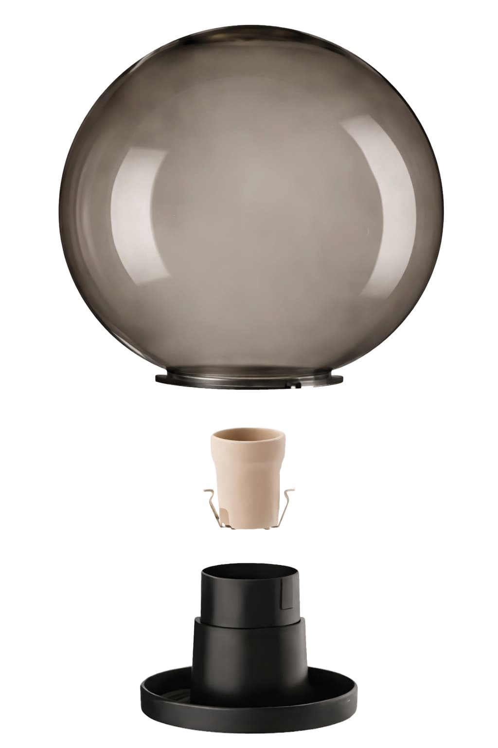 Lampada Diffusore Globo Ø Cm 30 con Base Colore Fumè 2 Pezzi - 3