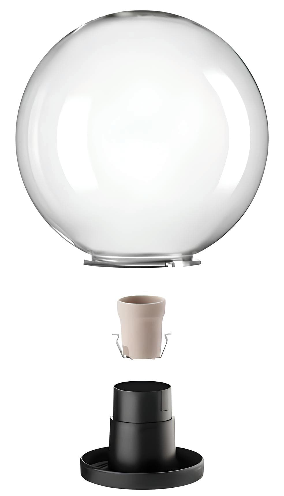 Lampada Diffusore Globo Ø Cm 25 con Base Colore Trasparente 2 Pezzi - 3