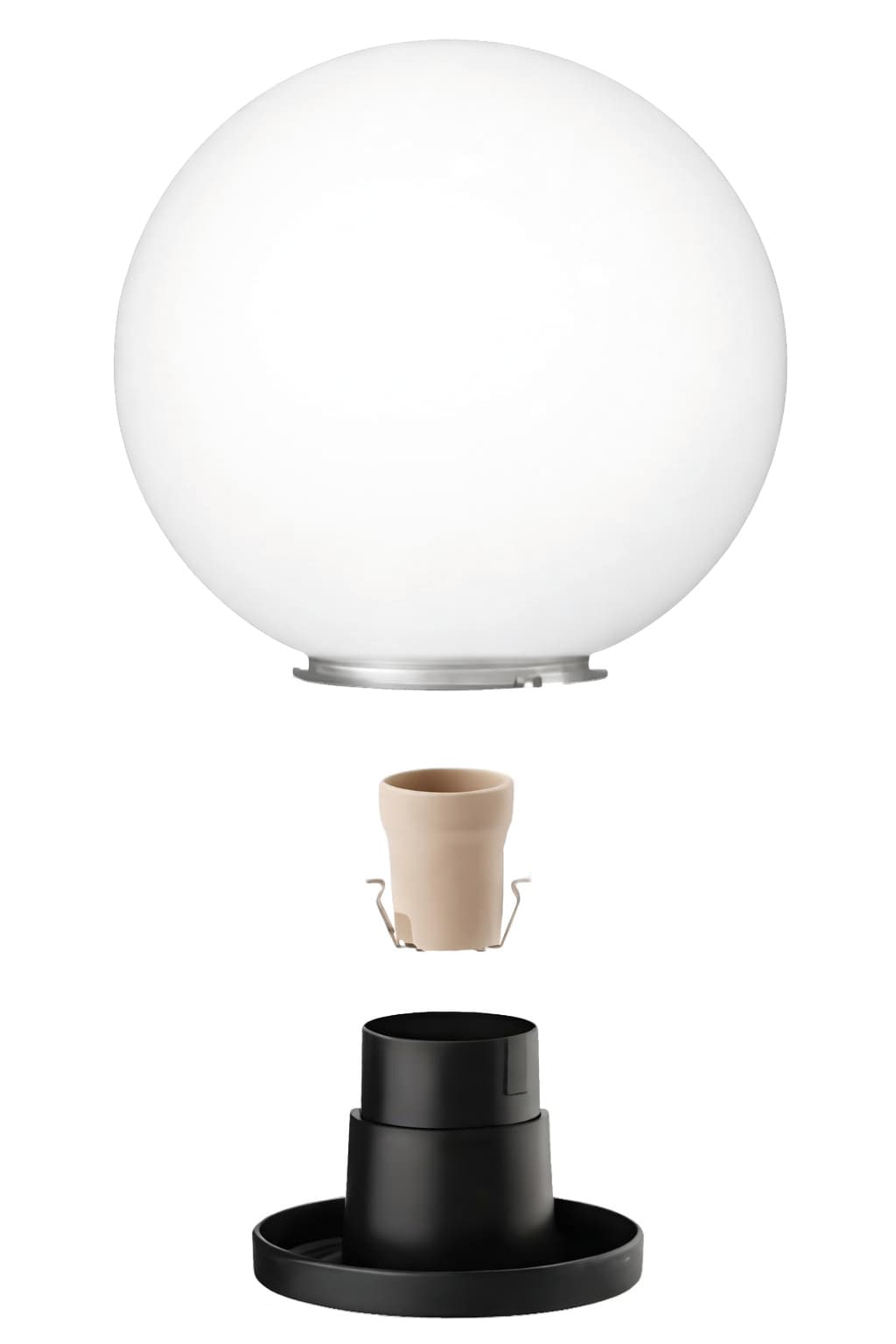 Lampada Diffusore Globo Ø Cm 20 con Base Colore Opale - 3