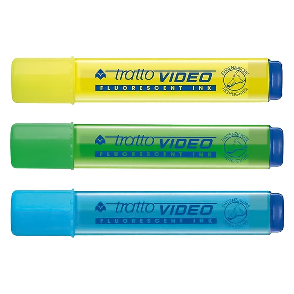 Evidenziatore Azzurro Tratto Video 12 Pezzi