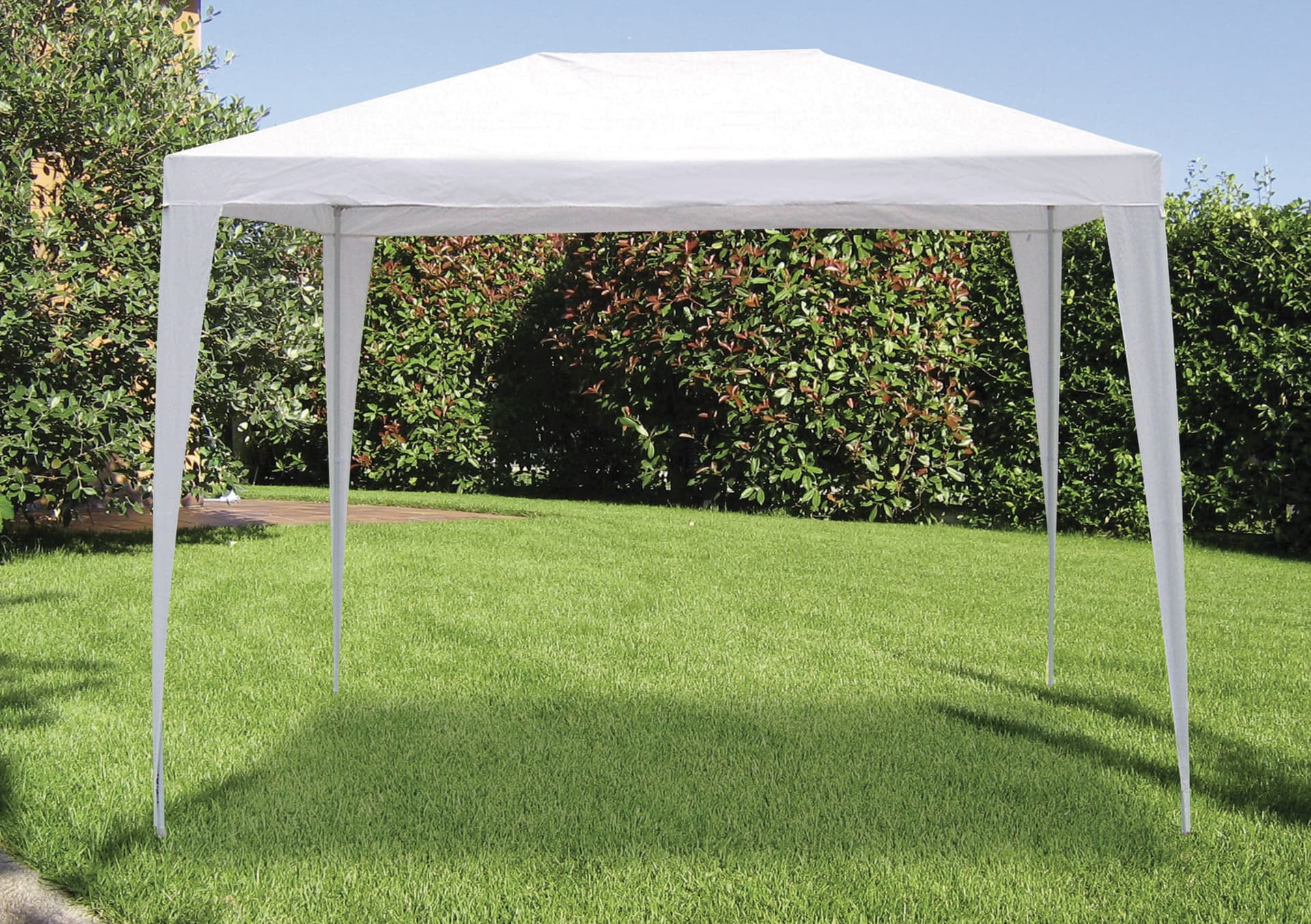 Gazebo con Copertura in Polietilene M 3 x 3X2 5 H Colore Bianco - 2