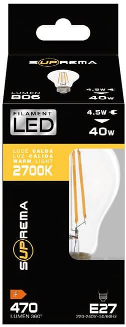 Lampada a Filamento LED Goccia E27 Luce Calda 8 5 W 1055 Lumen 3 Pezzi - 2