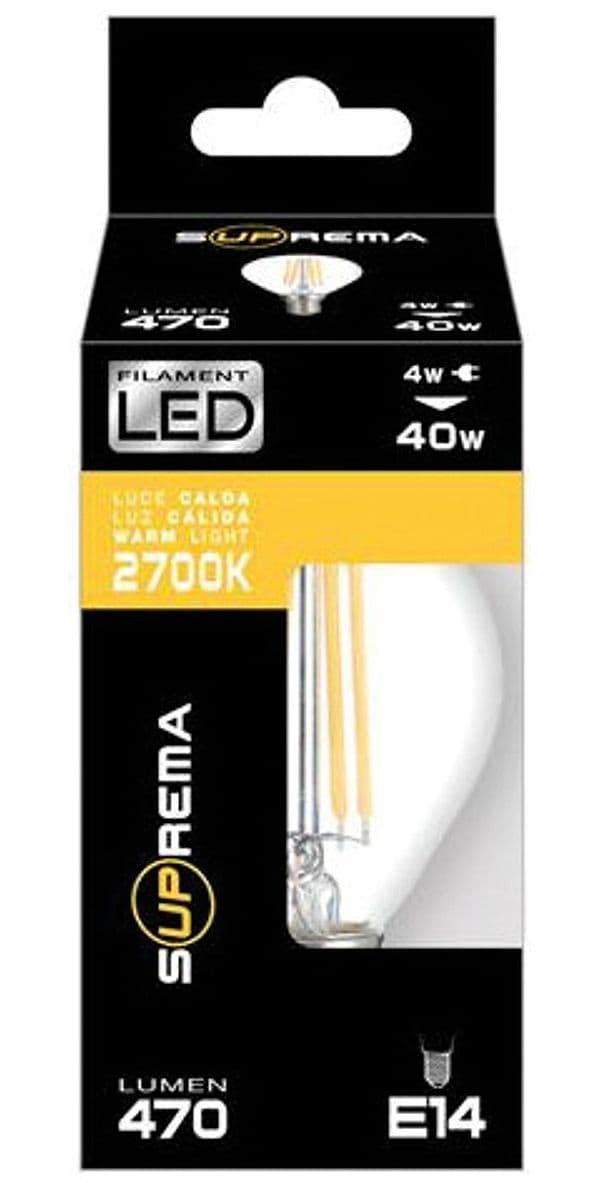 Lampada a Filamento LED Sferetta E14 Luce Calda 4 W 470 Lumen 6 Pezzi - 2