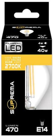 Lampada a Filamento LED Sferetta E14 Luce Calda 4 W 470 Lumen 6 Pezzi - 2