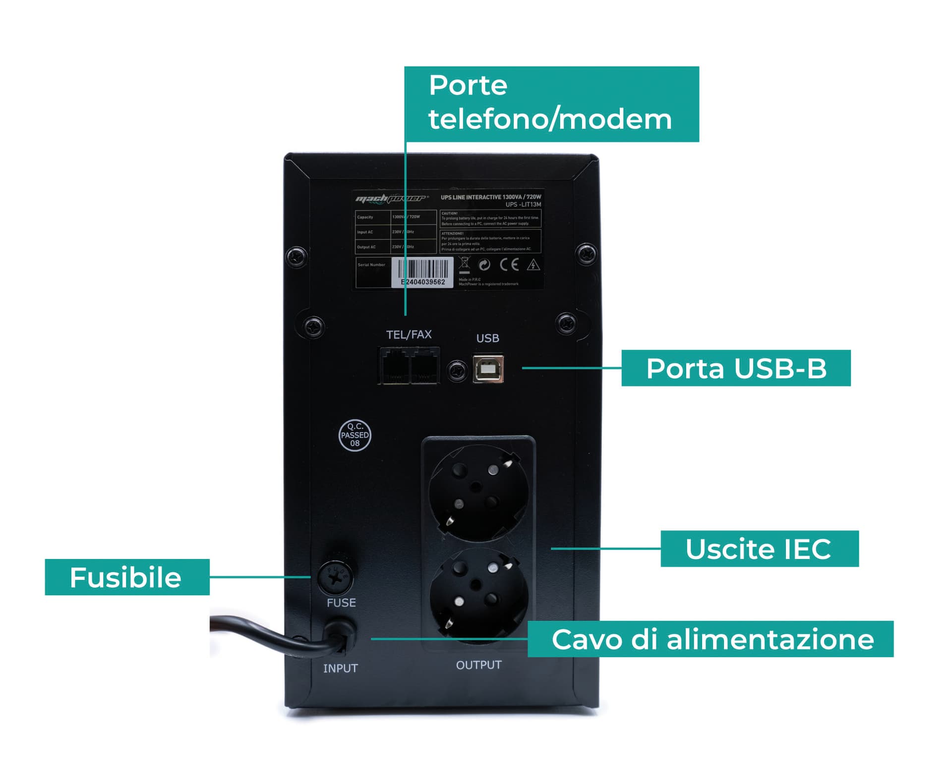 Ups Gruppo di Continuità 1300VA 720 W - 3