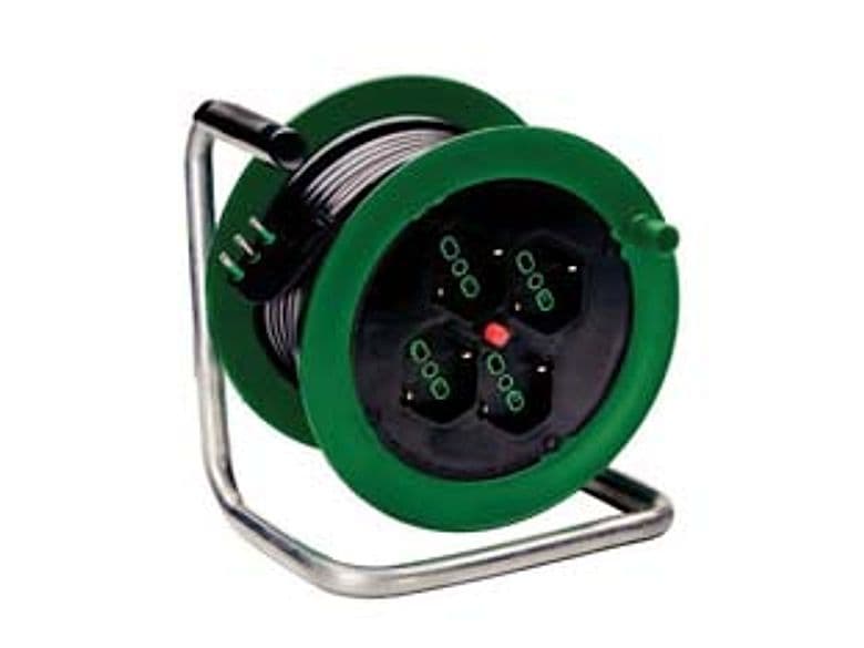 Avvolgicavo Civile Elettrico Ondino 4 Prese Ø 195 mm Cavo 15 m H05VV F