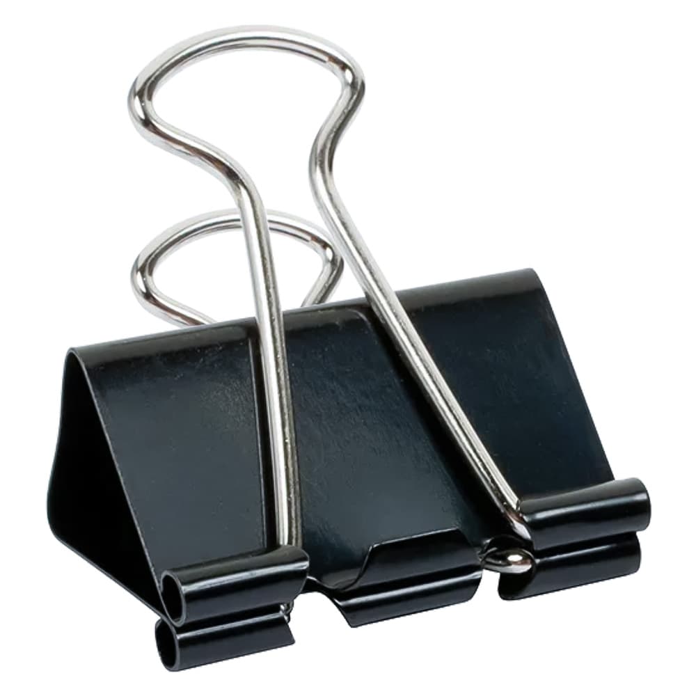 MOLLA FERMACARTE 'DOUBLE CLIP' mm 19 - pezzi 10- 12 confezione  - BricoGo