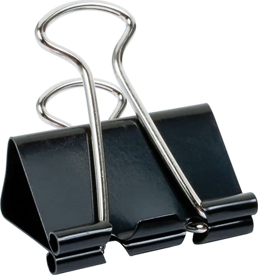 MOLLA FERMACARTE 'DOUBLE CLIP' mm 19 - pezzi 10- 12 confezione  - BricoGo