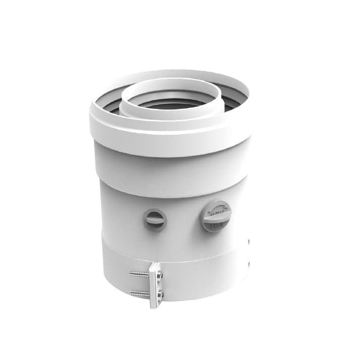 Kit Attacco Verticale per Sistema Coassiale 100 x 60 Ferro Ø 100 x 60 - 2