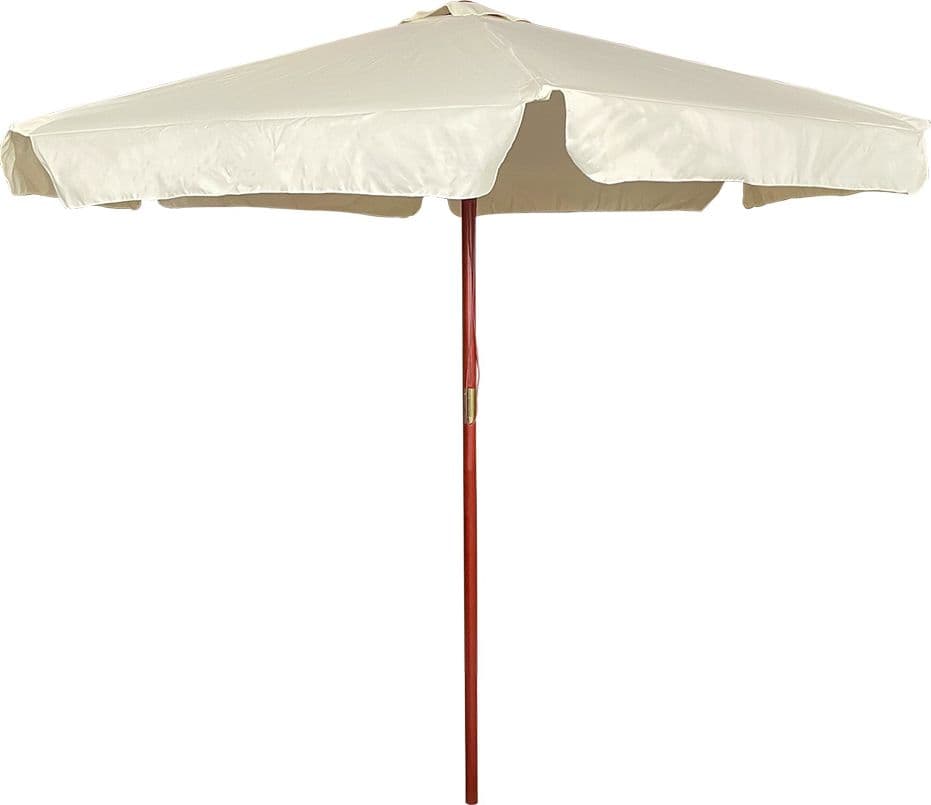 OMBRELLONE TONDO IN LEGNO Ø 250 cm - palo mm 38 - 6 stecche - bianco  - LIF