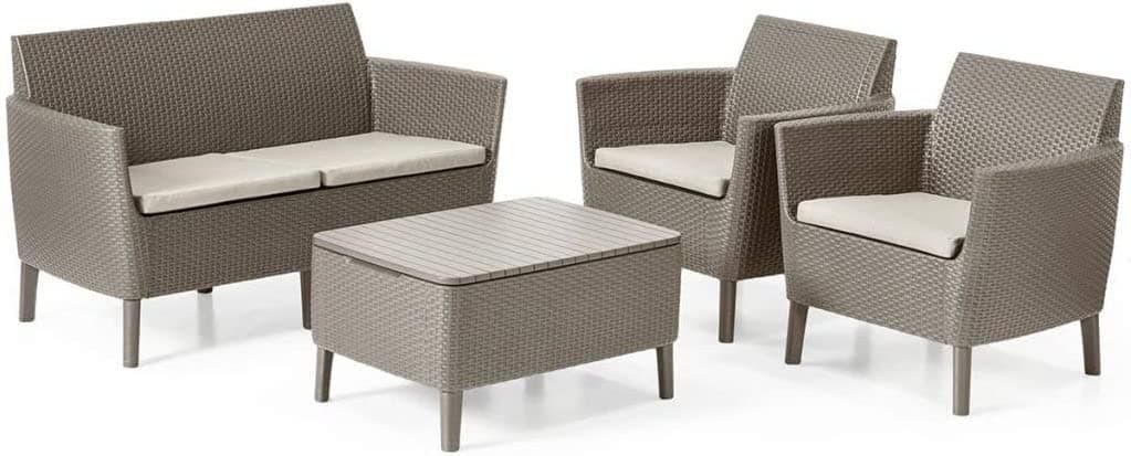 SALOTTO SALEMO 4 PZ C/CUSCINI CAPPUCCINO- KETER- 1,0 confezione