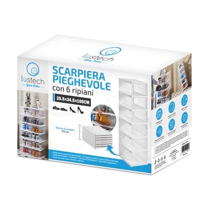 SCARPIERA 6 RIPIANI PIEGHEVOLE BIANCO- LOSTECH- 1,0 pz - 2
