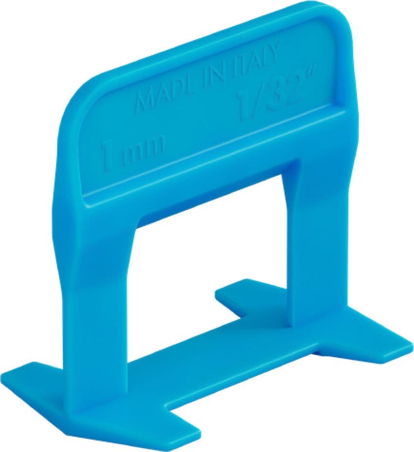 BASE LIVELLANTE CON FERITOIA PER CUNEO 'RLS EVO' H. mm 12 - fuga 1 mm - cf. 250 pz- col.blu  - RAIMONDI