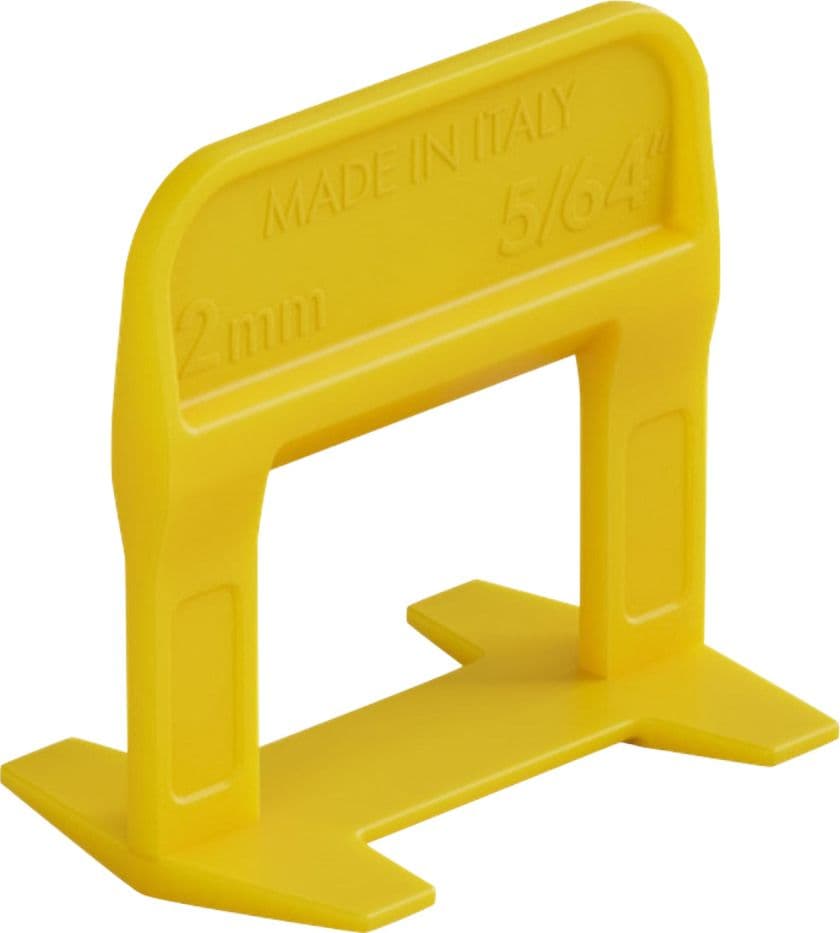 BASE LIVELLANTE CON FERITOIA PER CUNEO 'RLS EVO' H. mm 12 - fuga 2 mm - cf. 500 pz - col.giallo  - RAIMONDI