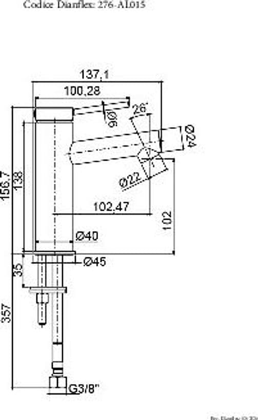 Rubinetto Miscelatore Monocomando Lavabo Senza Scarico Alba Argo Nero Opaco - 2