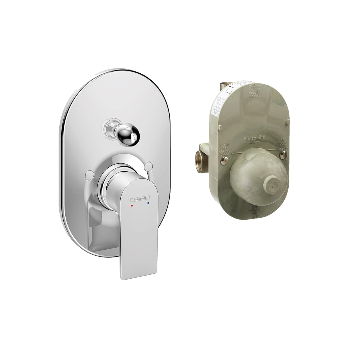 Rubinetto Miscelatore Monocomando Doccia con Deviatore Rebris e Hansg Cromo - 2
