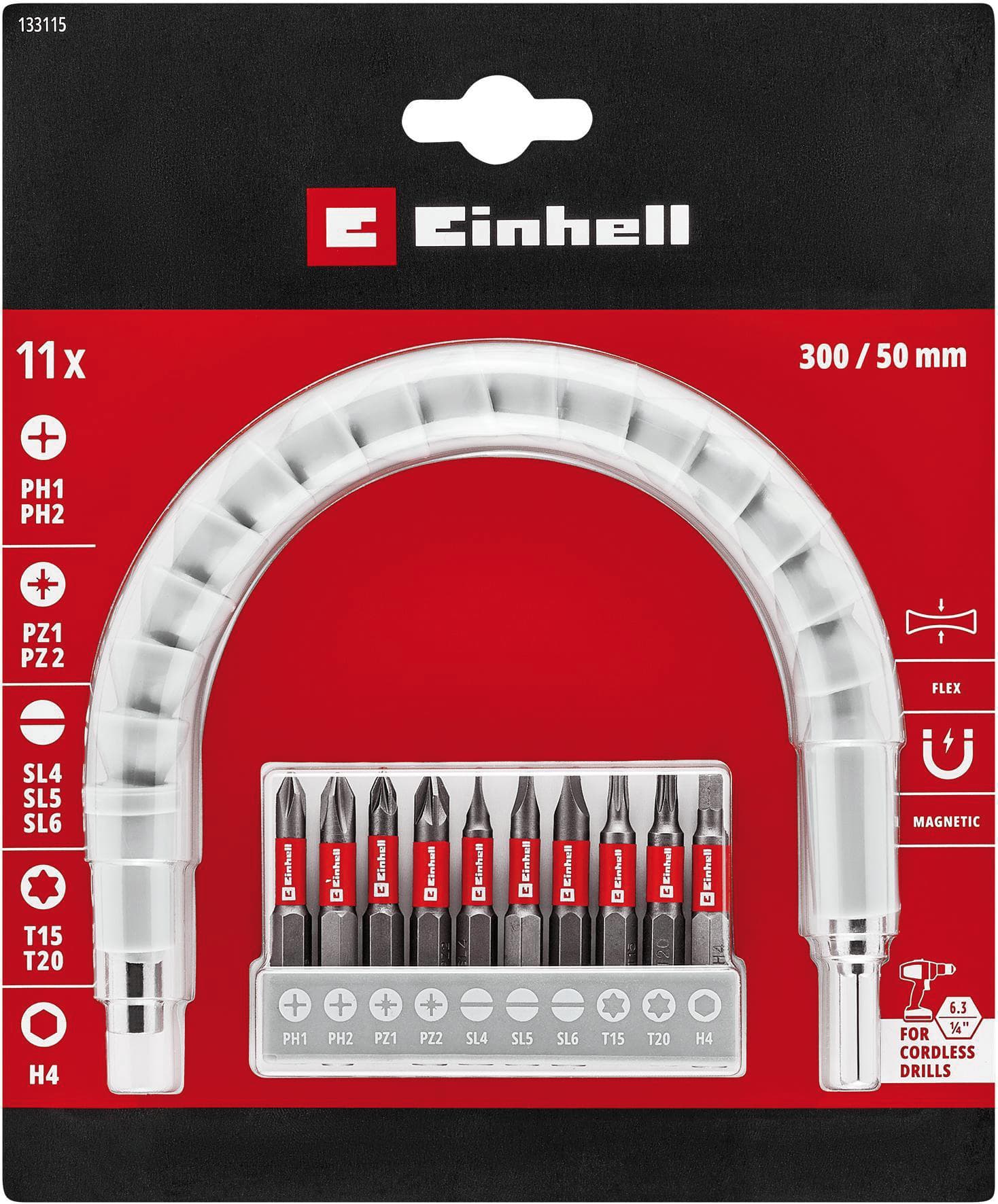 Set Bits con Alberino Flessibile 11 Pezzi Einhell Codice 60866 - 2