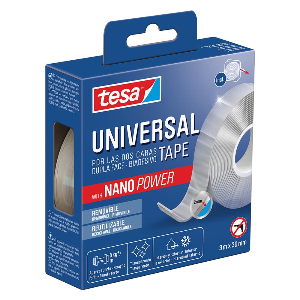 Nastro Biadesivo Universale con x Tesa Nano Power 30 mm 3 mt