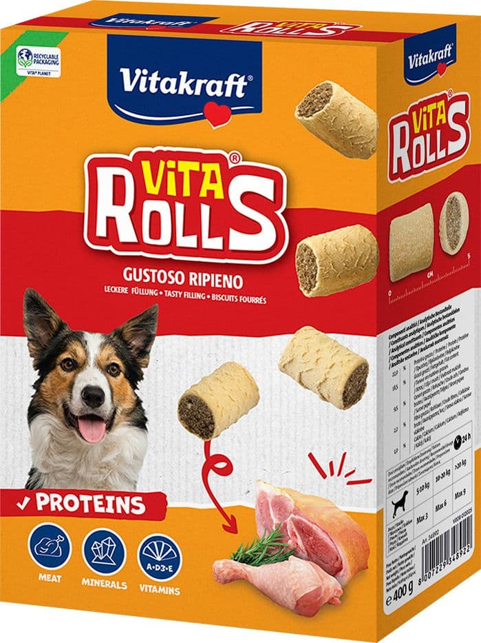 Biscotti per Cane alla Carne Cf Vitakraft Vita Rolls 400 gr