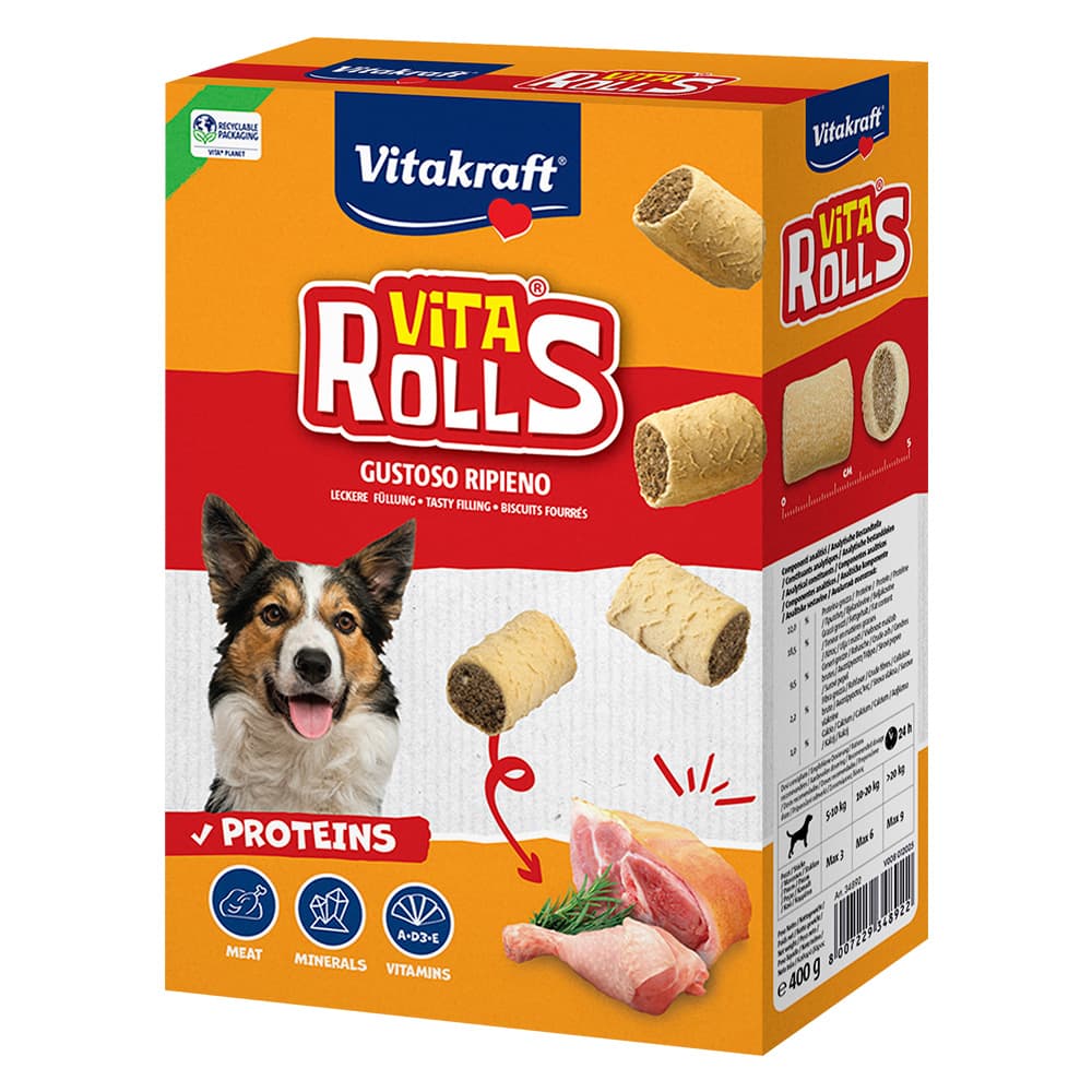 Biscotti per Cane alla Carne Cf Vitakraft Vita Rolls 400 gr