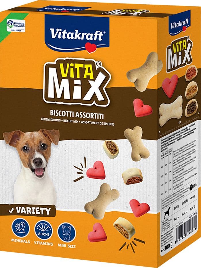 Biscotti per Cane 3 Gusti Misti Cf Vitakraft Vita Mix 300 gr