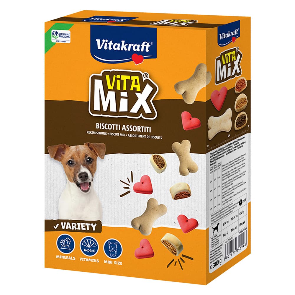 Biscotti per Cane 3 Gusti Misti Cf Vitakraft Vita Mix 300 gr