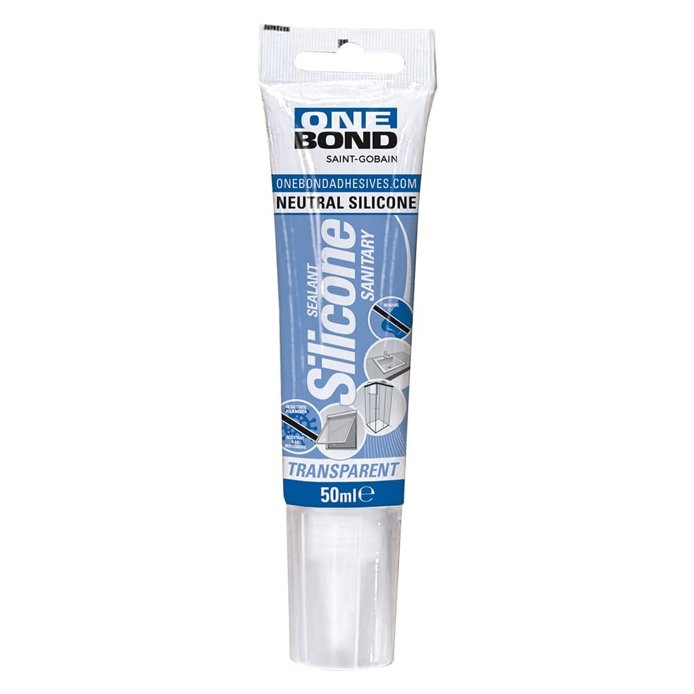 SILICONE NEUTRO 'SANITARY' tubetto - ml 50 trasparente  - ONEBOND - 2