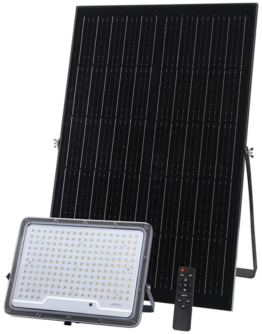 Proiettore Solare con Sensore Crepuscolare 202 LED 30 W 3700 Lumen Luce