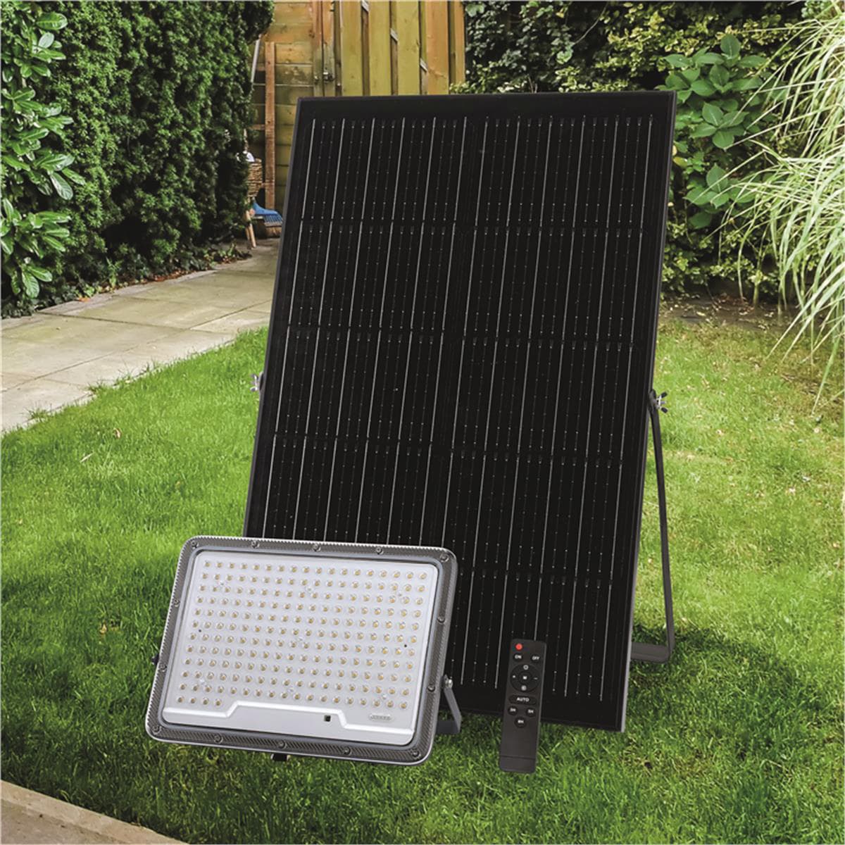 Proiettore Solare con Sensore Crepuscolare 202 LED 30 W 3700 Lumen Luce - 2