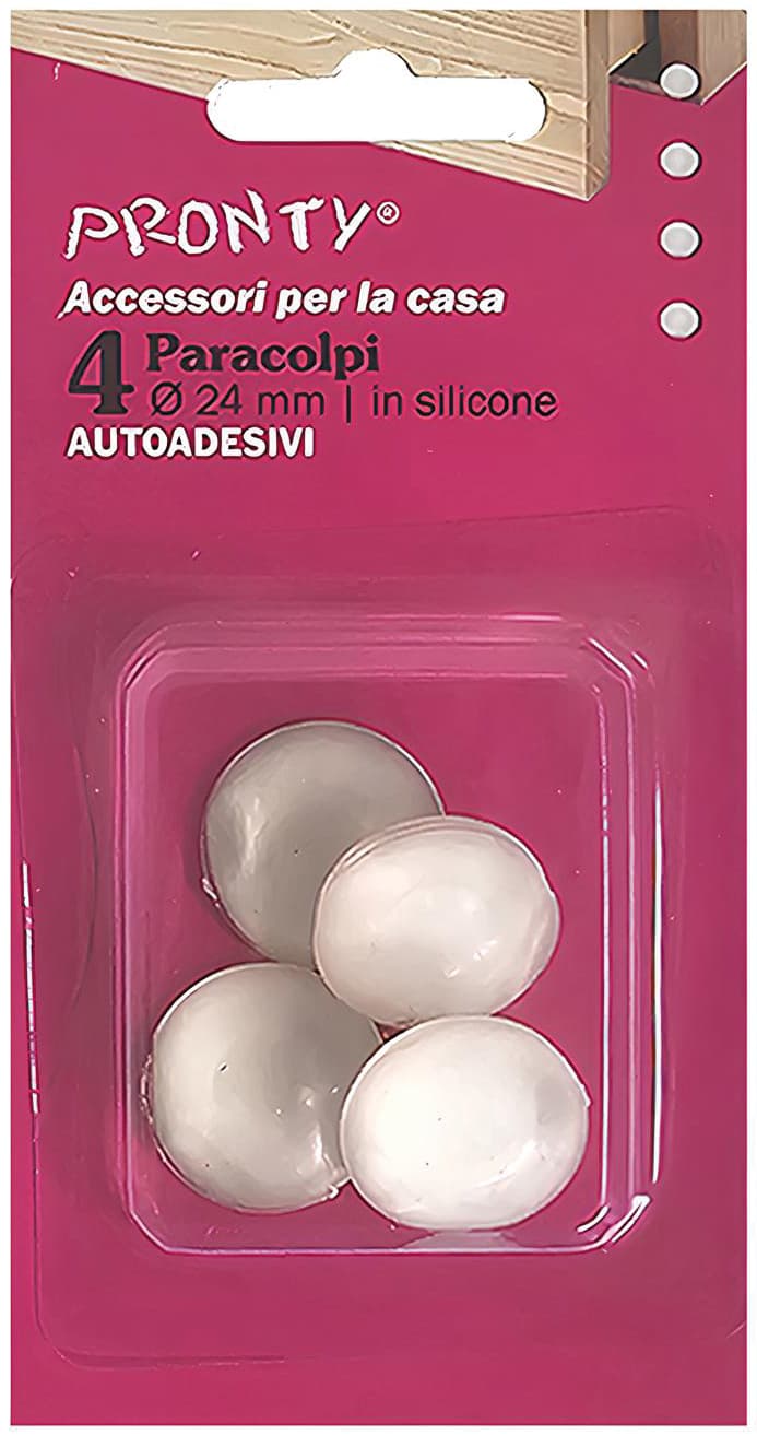 Paracolpo Adesivo Mezzaluna in Gomma 4 Pezzi Mm 24 x 8 12.00 Confezioni - 2