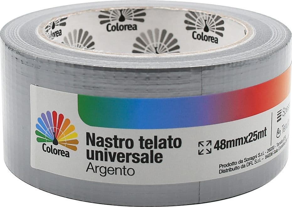 NASTRO TELATO UNIVERSALE mm. 48 x 25 mt - argento- 18 pezzi  - COLOREA
