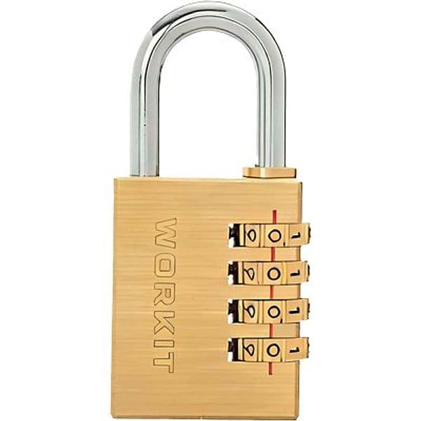 Lucchetto a Combinazione Ce Workit Ottone Arco Cromato 40 mm 6 Pezzi