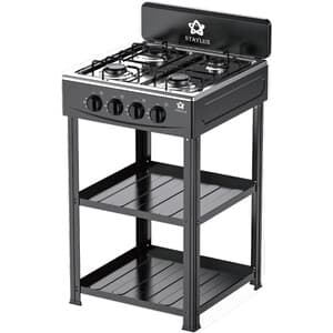 CUCINA 4 FUOCHI 2 MENSOLE BOMBOLA 49X49 CM NERO- 1,0 pz