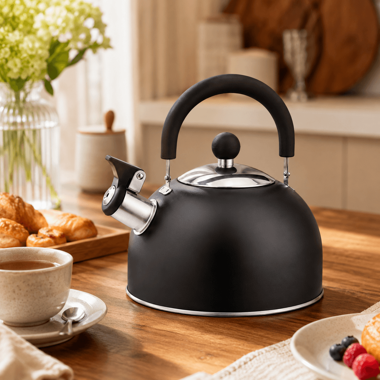 Bollitore Inox Fischio Xtra Acciaio Inox Nero Opaco 1,5 Litri - 3