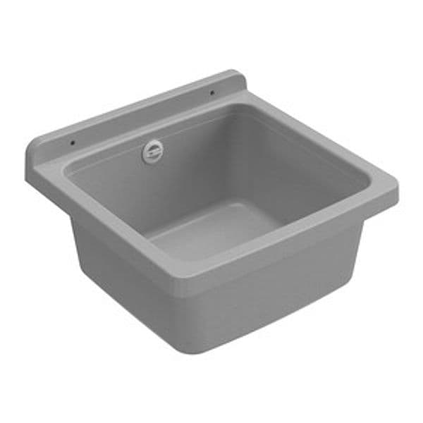 Lavatoio Resina a Parete 39 x 39 cm con Sifone Cemento Mongardi