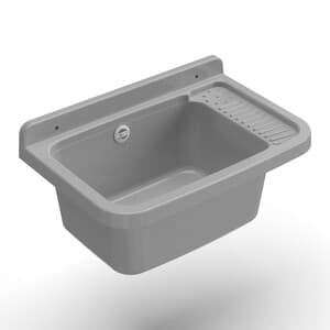 LAVATOIO RESINA A PARETE 50X35 CM C/SIFONE CEMENTO- MONGARDI- 1,0 pz