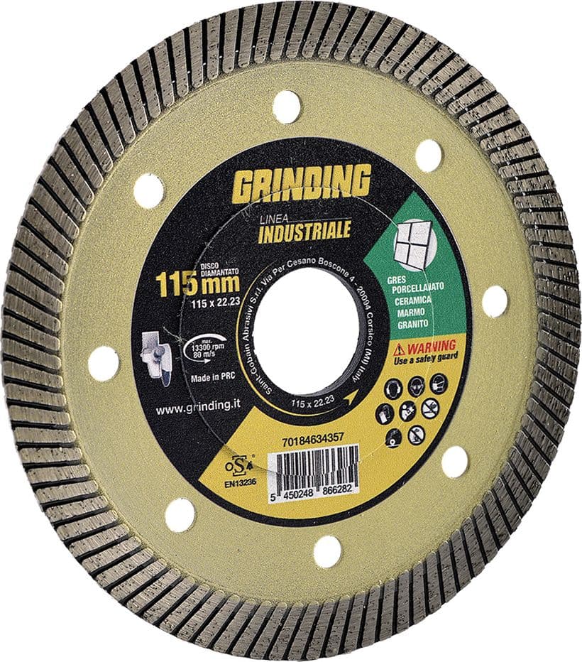 DISCO DIAMANTATO 'LINEA INDUSTRIALE' Ø 115 x 1,5 x F.22,23 - 'turbo gres'  - GRINDING