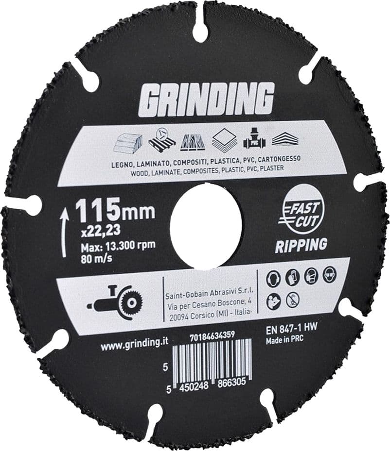 DISCO MULTIMATERIALE Ø 115 x 22,23 mm  - GRINDING