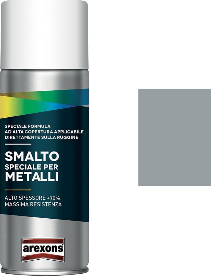 Smalto Spray Speciale Metalli Arexons Grigio Argento Brillante 400 ml