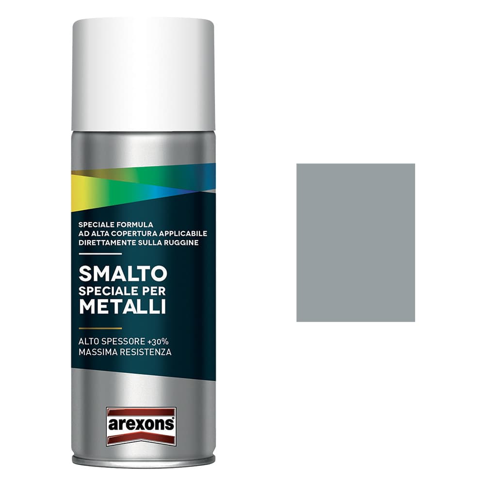 Smalto Spray Speciale Metalli Arexons Grigio Argento Brillante 400 ml