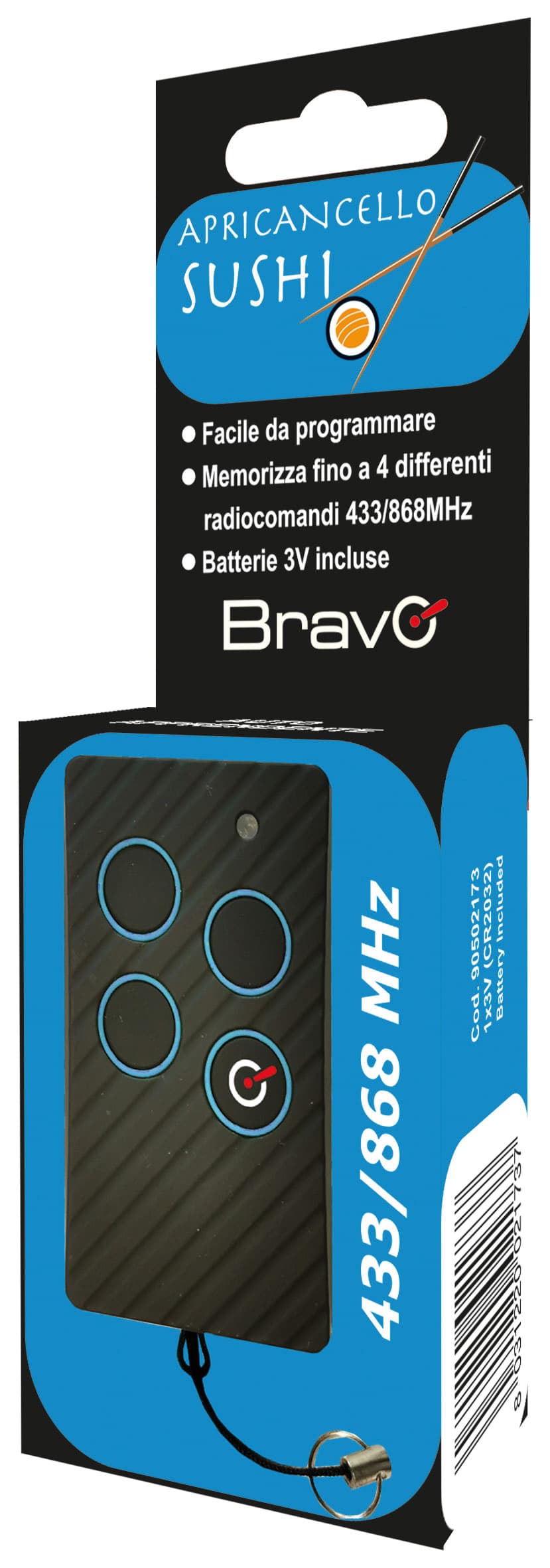 Radiocomando Apricancello Sushi Codice Fisso Frequenza 433+868 Mhz Bravo - 2